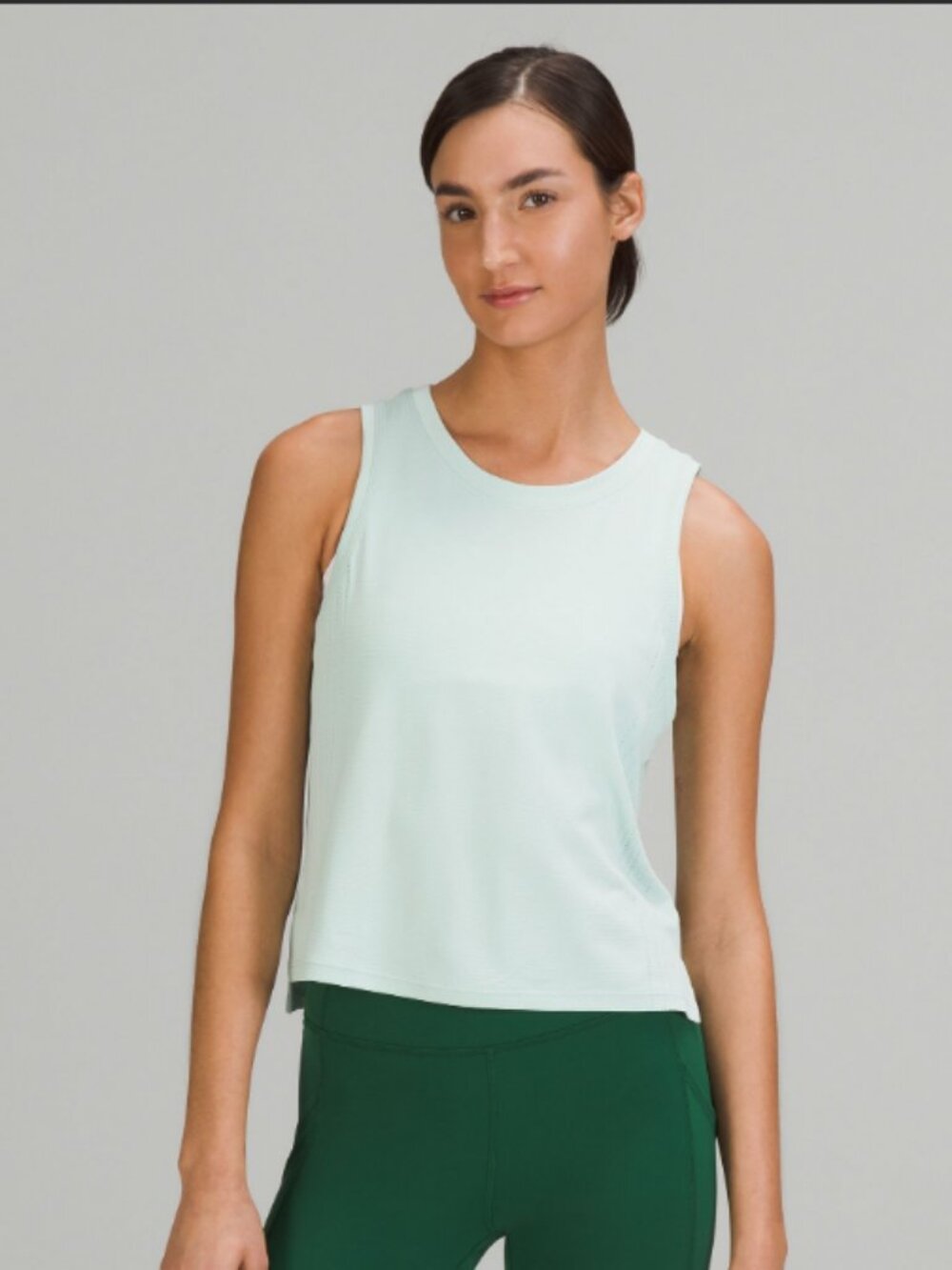 lululemon Train to Be Wild Mint Green Seamless Running Workout Tank Top Size 6